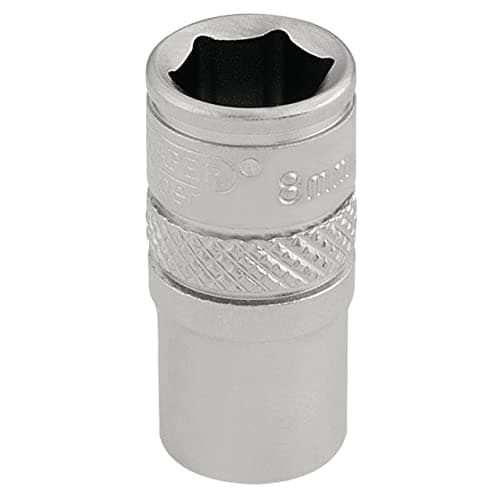 Image of Draper 16513 1/4" Square Drive Micro Satin Chrome Metric Socket, 8 mm Size , Blue