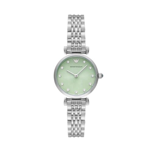 Image of Emporio Armani Watch for Women, 28mm Quartz Two Hand Movement with Stainless Steel or Leather Strap