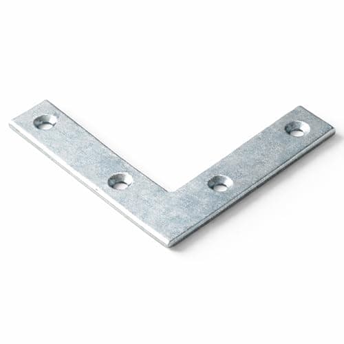 Image of 50mm x 50mm x 10mm x 2mm Corner L Shape Plate, Flat Angle Bracket Plates Connector Zinc Plated Steel NA50 (Pack of 4) K11ABC