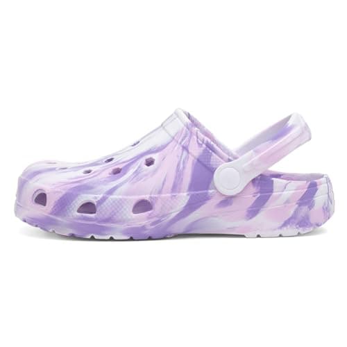Image of Shoe Zone - Womens Purple Marble Slip On EVA Clog - Size 4 UK - Purple