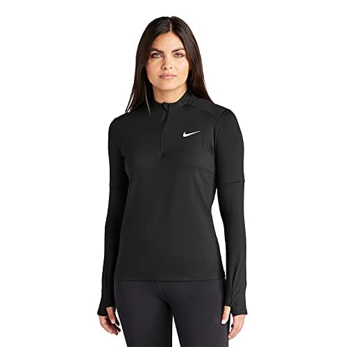 Image of NIKE Womens Dry Element 1/2 Zip Running Top, Black/White, Large