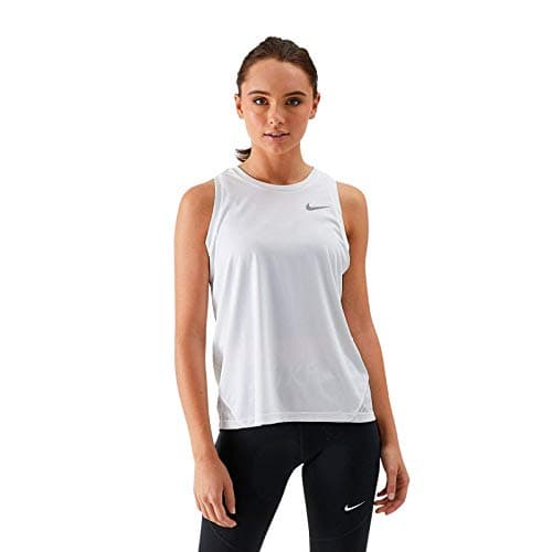 Image of Nike Women W NK DRY MILER PLUS Tank - White/Reflective Silver, Size 1X