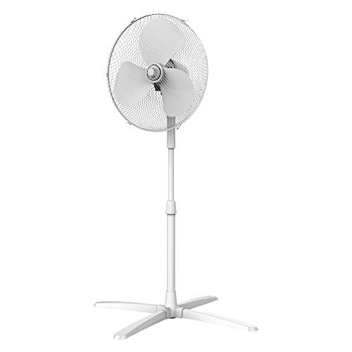 Image of Igenix 16" Oscillating Pedestal Stand Fan with Quiet Operation, 3-Speed Settings, Adjustable Height, Energy Efficient, 40W Cooling, Ideal for Home & Office, DF1655, White