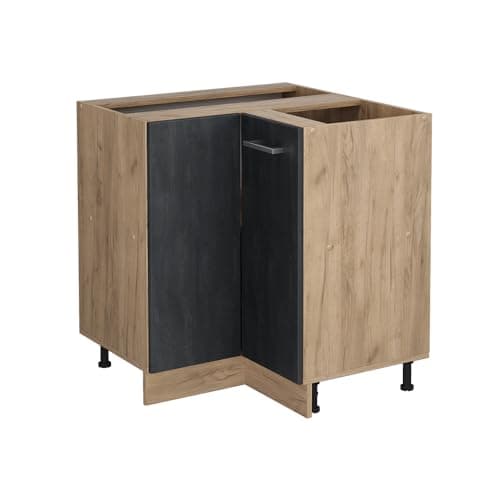Image of Vicco Corner cabinet Raul, Black concrete, 75.6 cm without worktop, for flexible combination within modular kitchen systems