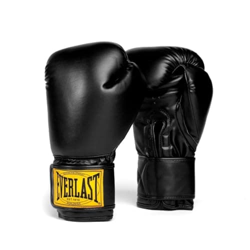 Image of Everlast 1910 Boxing Gloves | Advanced Gloves for Men and Women | Hook and Loop with Triple-Layer Foam & Wrist Support for Injury Prevention | Heavy Bag & Speedbag Training (12oz | Black)