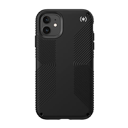 Image of Speck Products Presidio2 Grip Case, Compatible with iPhone 11 & XR, Black/Black/Black/White