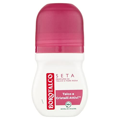 Image of Borotalco, Roll-On Silk Deodorant, Alcohol and Talcum Free Formula with Active Crystals, Triple Dry Protection, Fragrance of Talcum and Pink Flowers, 48h Effectiveness - 1 Bottle of 50 ml