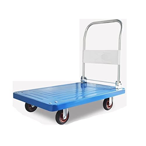 Image of 2-Layer Platform Truck with Foldable Handle, 660 lbs Capacity, Heavy Duty Dolly for Moving, Warehouse & Office Use