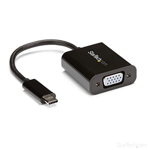 Image of StarTech.com USB-C to VGA Adapter - Black - 1080p - Video Converter For Your MacBook Pro - USB C to VGA Display Dongle - Upgraded Version is CDP2VGAEC (CDP2VGA)