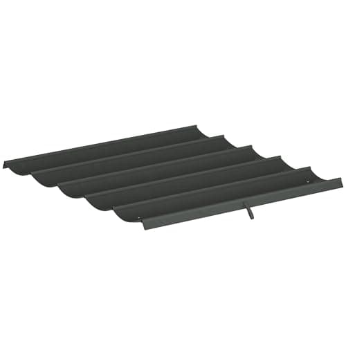 Image of Outsunny Retractable Pergola Shade Cover, 2.55 x 2.5 m Replacement Canopy Fabric for 3 x 3 m Pergola Frame, Gazebo Retractable Roof Only, Dark Grey