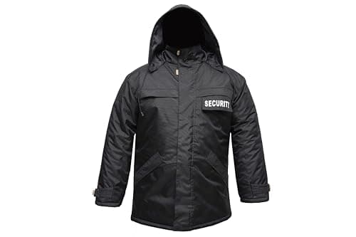 Image of RAC3 High Visibility Security Parka Jacket - Durable Protection in Black and Fluorescent Yellow (Black-L)
