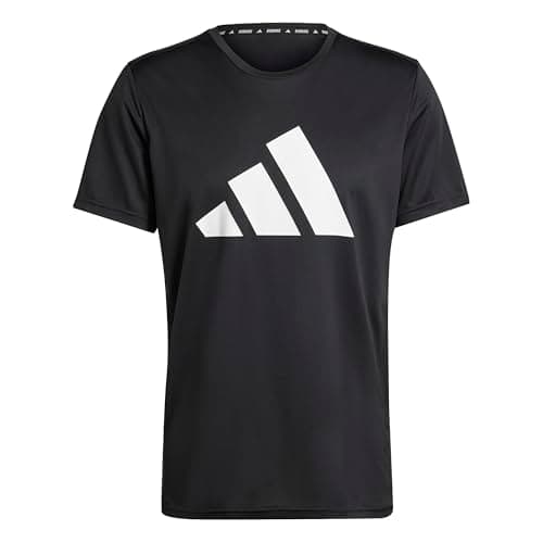 Image of adidas Men's Run It Stripes Tee, Black, M