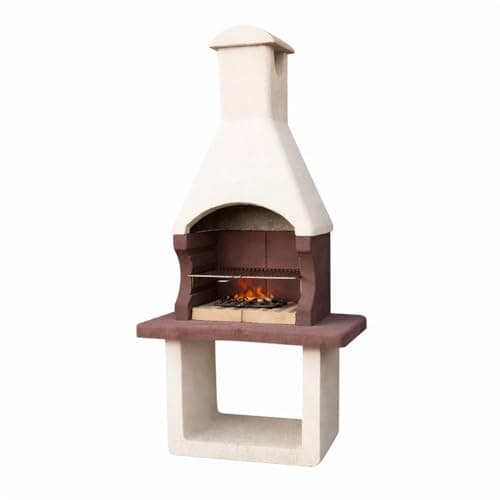 Image of Spring Masonry Charcoal BBQ - Stone Chimney Barbecue Garden Grill