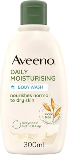 Image of Aveeno Daily Moisturising Body Wash, With Soothing Oat, Suitable For Sensitive Skin, Gently Cleanses and Nourishes, Soap-Free, Lightly Scented, 300ml
