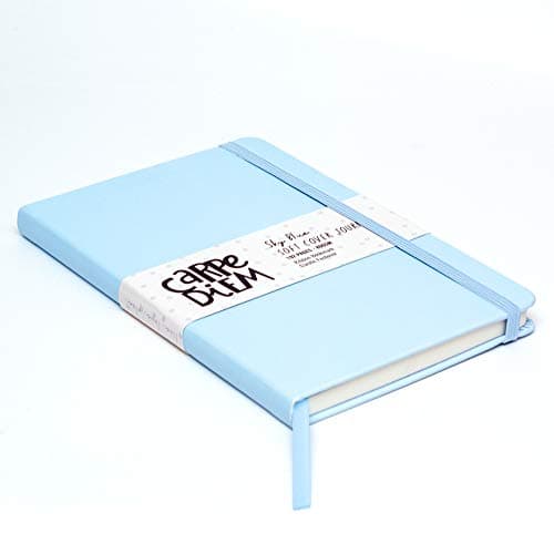 Image of Pukka Pad, Carpe Diem Soft Cover Journal - College Ruled Notebook - 8.38 x 5.25 Inches, Sky Blue