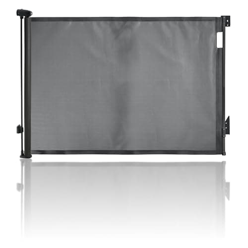 Image of Dreambaby Glide N Hide 90cm Extra Tall, 140cm Wide Retractable Baby Gate - Ideal for Stairs, Doorways & Halls, Durable Mesh, EZY-Check Indicator, Dog & Pet Fence