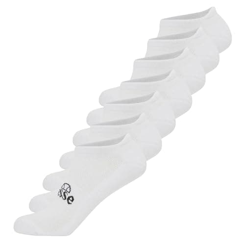 Image of Ellesse Unisex Trainer Socks Arado 7 Pairs - Trainer Liner, Logo, White, 40-42
