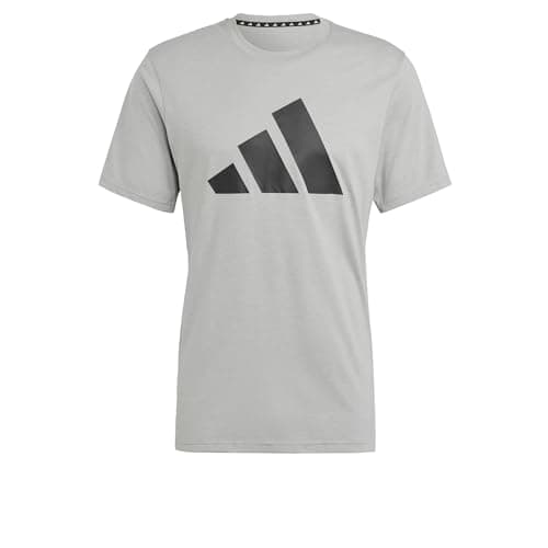Image of adidas Men's Training Essentials Feel Ready Logo T-Shirt, Medium Grey Heather/Black, Medium