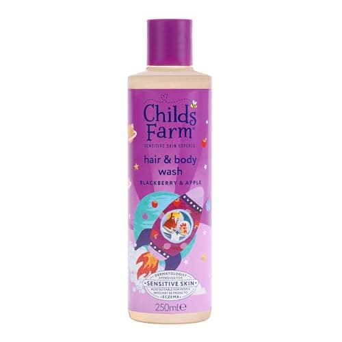 Image of Childs Farm Kids Hair & Body Wash, Blackberry & Apple | Tear-free, Gently Cleanses | Suitable for Dry, Sensitive Skin, 250ml