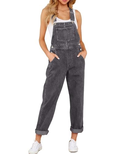 Image of Vetinee Denim Jumpsuit Denim Jumpsuit for Women Pebble Grey Size Small Fits UK Size 8 - UK Size 10