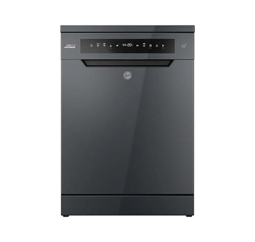 Image of Hoover H-DISH 500 HF 4B7F0A-80 Free Standing Full Size Dishwasher, 14 Place Settings, Graphite, B Rated