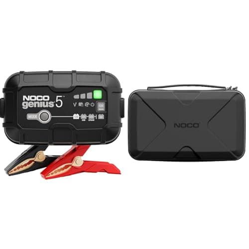 Image of NOCO GENIUS5UK, 5A Car Battery Charger, 6V and 12V Portable Smart Charger & GC040 Universal EVA Protection Case for GENIUS1, GENIUS2, GENIUS5, and GENIUS10 Smart Battery Chargers