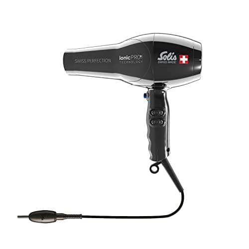 Image of Solis Swiss Perfection 360º ionicPRO 440 - Ion Hair Dryer - Hair Dryer with IonicPRO Technology - 360º Rotating Cable - Includes Styling Nozzle - Black