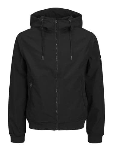 Image of JACK & JONES Mens Jjebasic Softshell Hood Noos, Dark Green, L UK