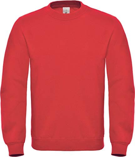 Image of B&C Set-In Men's Sweatshirt Pullover with Crew Neck, red, M