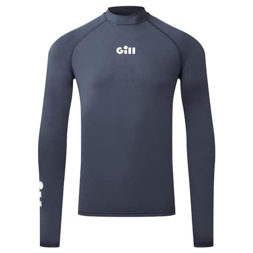 Image of Gill Mens ZenZero Rash Guard Vest Top - Long Sleeve with 50+ UPF Sun Protection for Watersport (Dark Navy, XL)