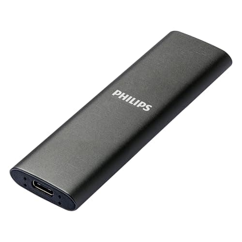 Image of PHILIPS External Portable SSD 250GB - Ultra Slim SATA Ultra Speed USB-C, Read Speed up to 540MB/s, Aluminium