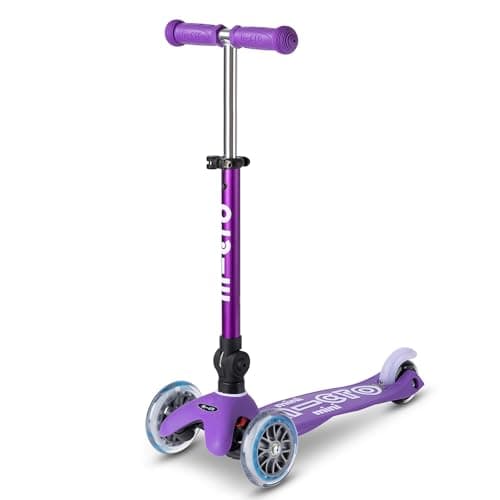 Image of Micro Scooters | Mini Micro Deluxe Foldable Children's Scooter | Handlebar Adjustable & Foldable | Extra Grippy Deck | Lightweight | 2-5yrs | Boys & Girls | Purple