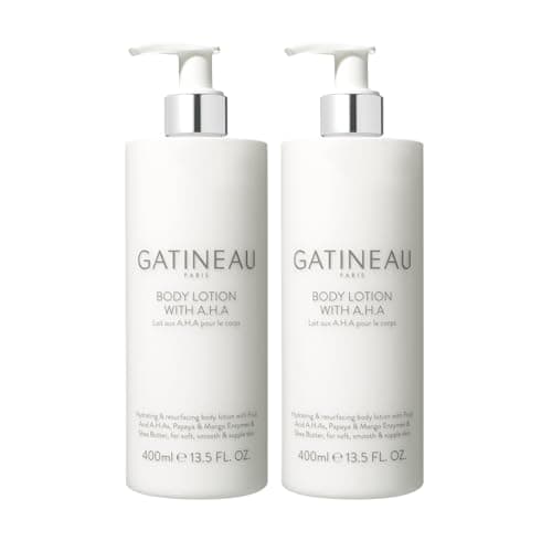 Image of Gatineau - AHA Body Lotion, Duo Pack, Hydrating Cream for Dry Skin with Shea Butter (400ml x 2 Bottles)