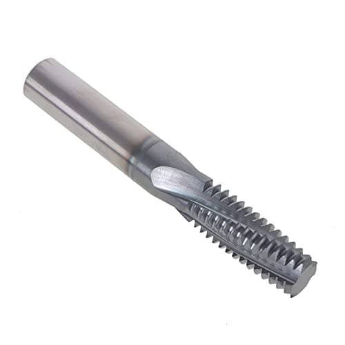 Image of kimllier 5/8-11 Carbide Helical Flute Thread Mills 4 Flute 0.490 Inch Cutting Diameter 3-1/2 Inch Overall Length, Carbide Thread Mill TiALN Coated