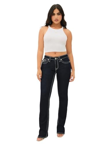 Image of True Religion Women's Becca Mr Boot Cut Flap Big T Flap, Body Rinse, 28