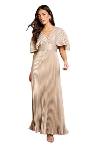 Image of Coast Batwing Pleated Metallic Midaxi Dress, 8, Gold