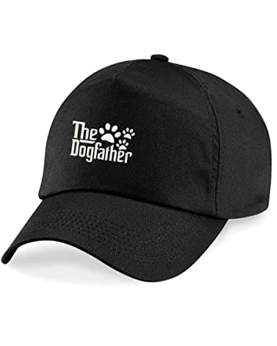 Image of The Dogfather Paw Hat, Best Dog Dad Hats, Father's Day Embroidery Baseball Cap (Black)