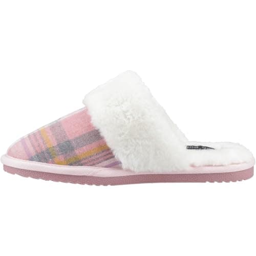 Image of Hush Puppies Female Arianna Plaid Slipper, Pink, 7