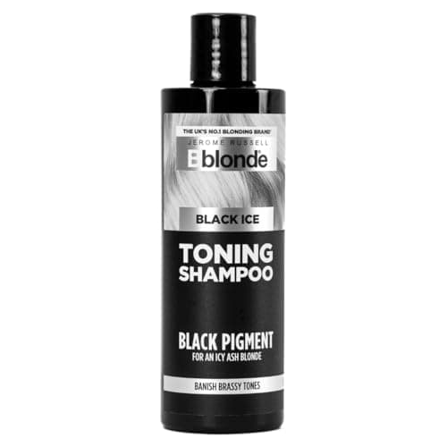 Image of Jerome Russell Bblonde Black Ice Toning Shampoo | Cool Icy Toner for Light Blonde Hair | Sulphate-Free, Nourishing Formula with Intense Black Pigments for Neutralising Brassiness