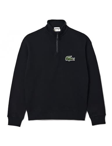 Image of Lacoste Unisex Adult Quarter Zip Loose Sweatshirt (XXS) (Black)