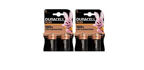 Image of 4X Duracell C Plus LR14/MN1400 Alkaline (2 Blisters of 2 Batteries) 4 Batteries