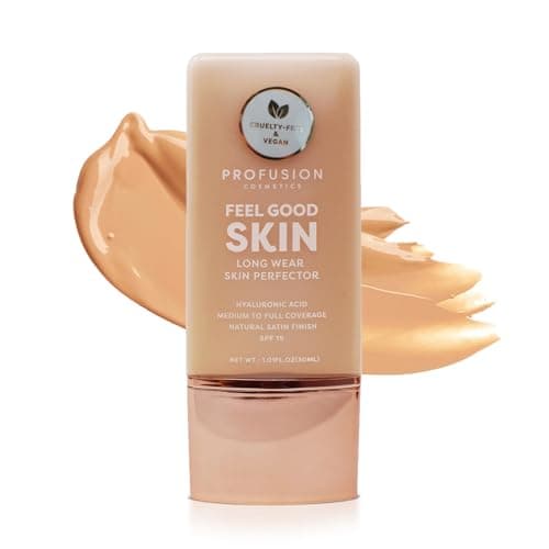 Image of Profusion Cosmetics Lightweight Liquid Foundation for a Flawless and Elegant Radiance, Breathable Makeup for Improves Uneven Skin Tone, Cruelty-Free - Light 210