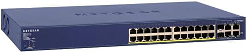 Image of NETGEAR 28-Port Fast Ethernet 10/100 Smart Managed Pro PoE Switch (FS728TP) - with 12 x PoE @ 100W, 6 x 1G Gigabit Copper/SFP, Rackmount, and ProSAFE Lifetime Protection, Blue
