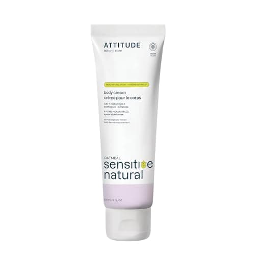 Image of ATTITUDE Body Cream for Sensitive Skin with Oat and Chamomile, EWG Verified, Dermatologically Tested, Vegan, 240 mL