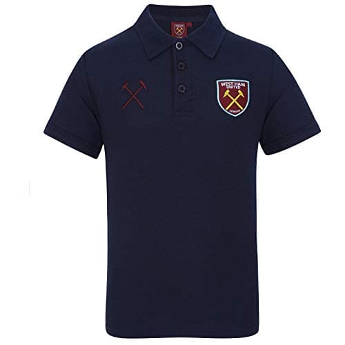 Image of West Ham United FC Official Football Gift Mens Crest Polo Shirt Navy XXL