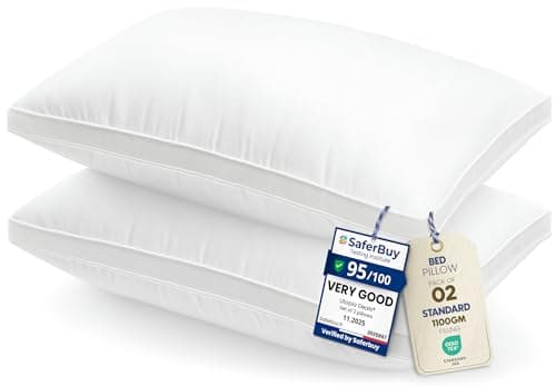 Image of Utopia Bedding Pillows 2 Pack Standard Size, (White) Hotel Quality Pillows, Brushed Fabric, Bed Pillow for Back, Stomach or Side Sleepers - 20 x 30 inch / 50 x 75 cm