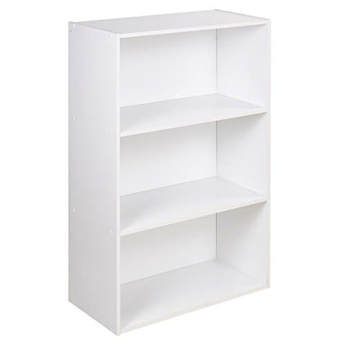 Image of URBNLIVING Wide 3 Tier Wooden White Shelf Bookcase