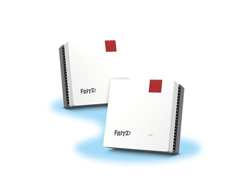Image of FRITZ!Mesh Wi-Fi Set 1600 (2 Pack) – Mesh WiFi up to 3000 Mbit/s, Dual Band, Plug & Play, Compatible with All Routers, Free Updates, Made in Europe, 5 Year Warranty, for 5 Rooms