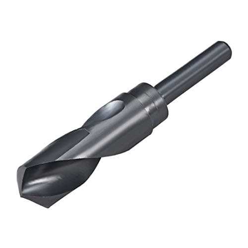 Image of sourcing map Reduced Shank Drill Bit 27.5mm High Speed Steel HSS 6542 Black Oxide with 1/2 Inch Straight Shank