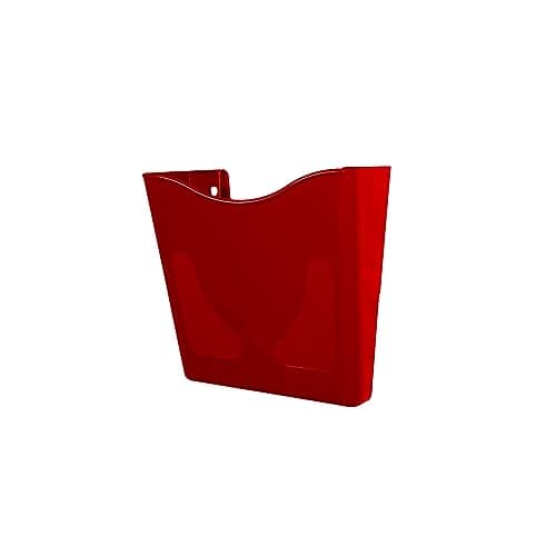 Image of Deflecto Red Portrait A4 Wall Mounted Document Holder - A4 Sign Holder - A4 Leaflet Holder Wall Mounted Letter Rack - Leaflet Display Stands - A4 Poster Holder - A4 Menu Holders